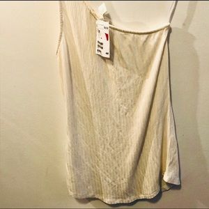 One strap off white blouse H&M